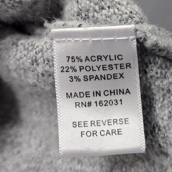 Tint Shadow Gray Sweater Stretch Soft Subtle Polka Dot Long Sleeves Women Size S - Picture 5 of 8